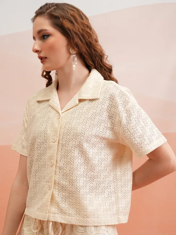 Self Design Shirt Style Top