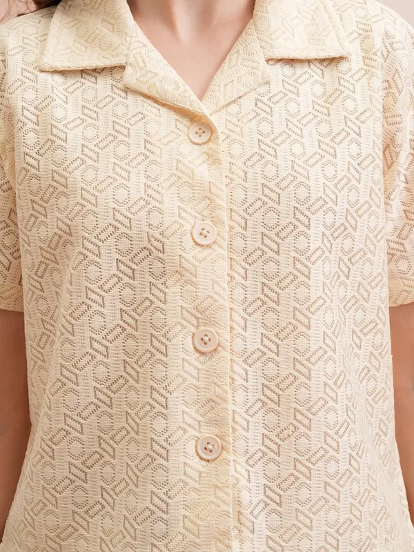 Self Design Shirt Style Top