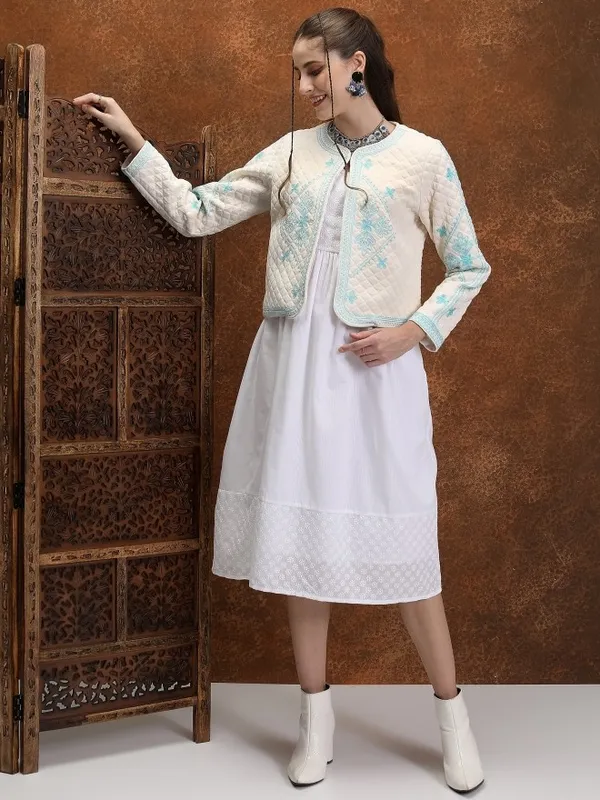 Women Self Design Jacket