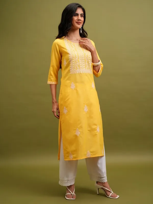 Embroidered Straight Kurta