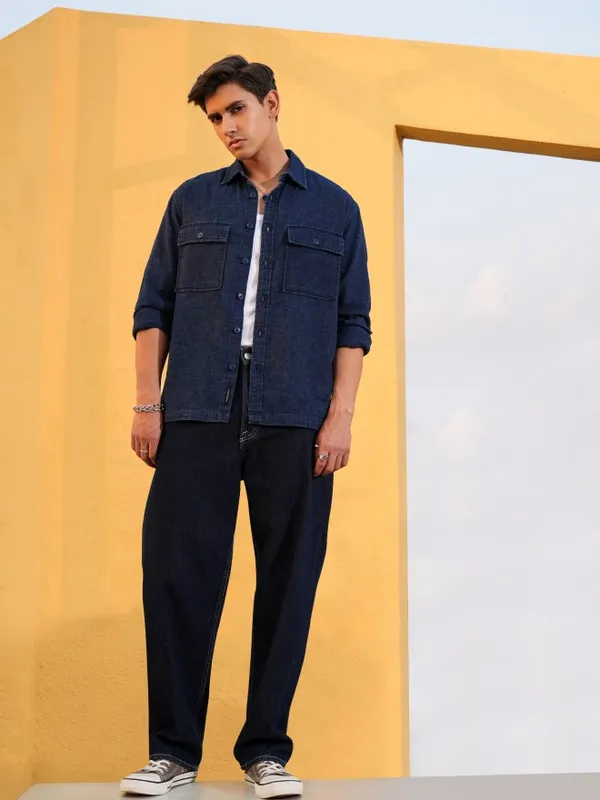 Men Oversized Fit Casual Shirt
