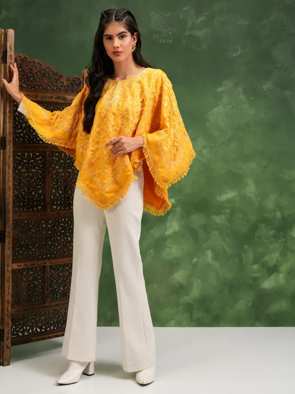 Embroidered Kaftan Top