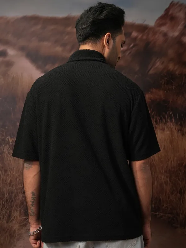 Self Design Polo Collar T-shirt
