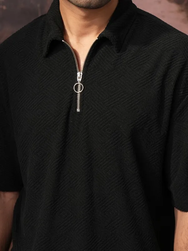 Self Design Polo Collar T-shirt