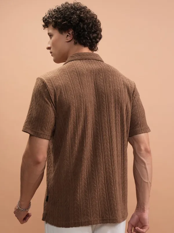 Self Design Polo Collar T-Shirt