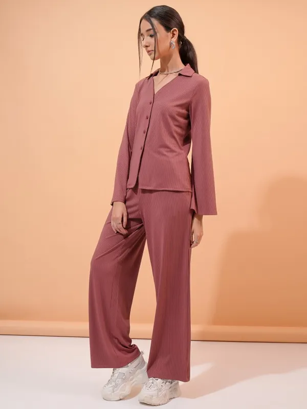 Tokyo Talkies Women Rose Top With Trouser