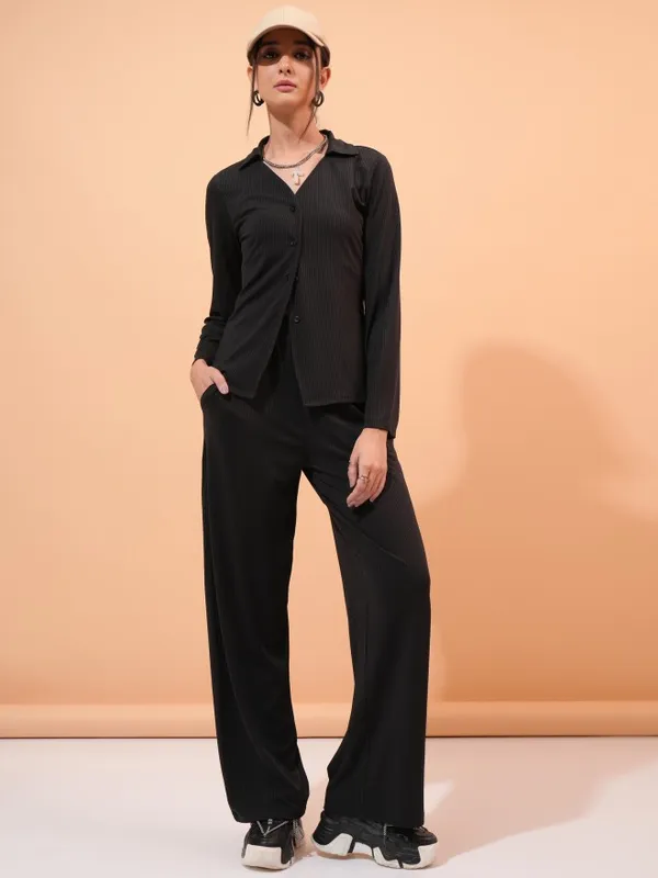 Tokyo Talkies Women Black Top With Trouser