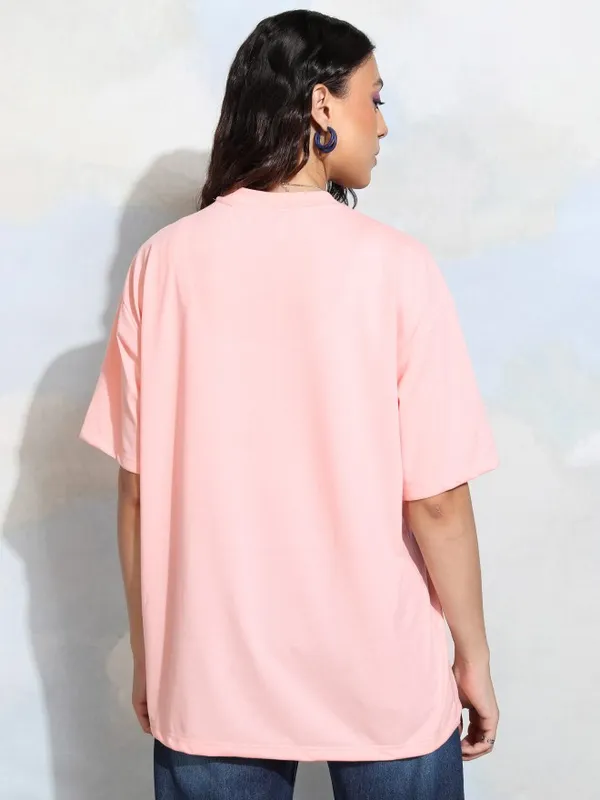 Tokyo Talkies Women Pink Printed Round Neck T-Shirt