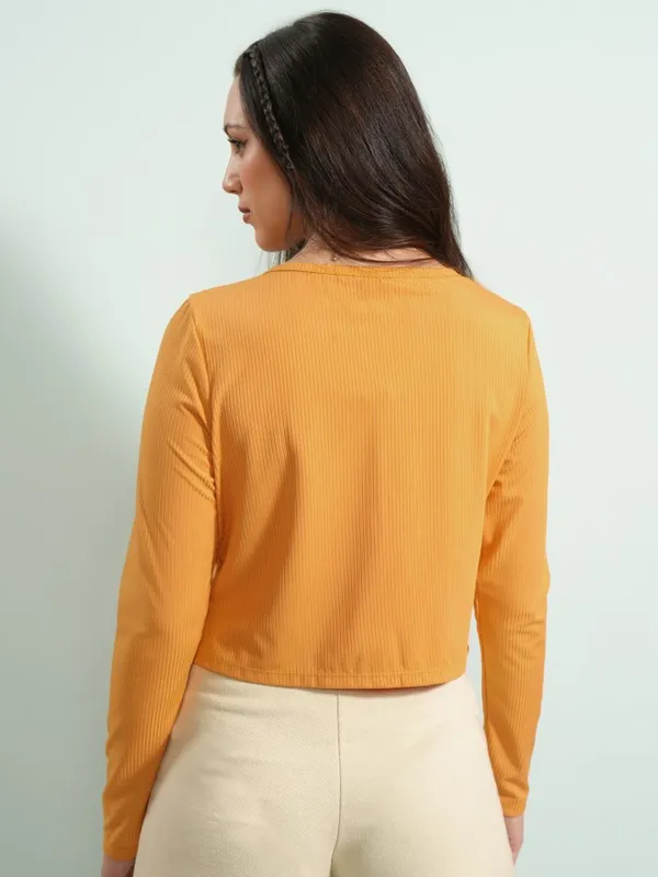 Tokyo Talkies Women Yellow Top With Cardigan Co-Ords
