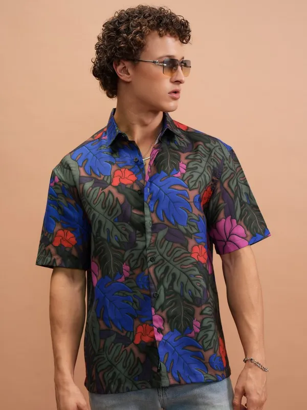 Highlander Men Multi Printed Oversized Fit Casual Shirt