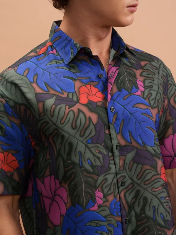 Highlander Men Multi Printed Oversized Fit Casual Shirt