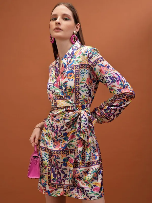 Printed Wrap Dress