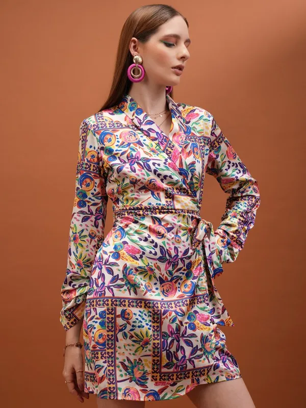 Printed Wrap Dress