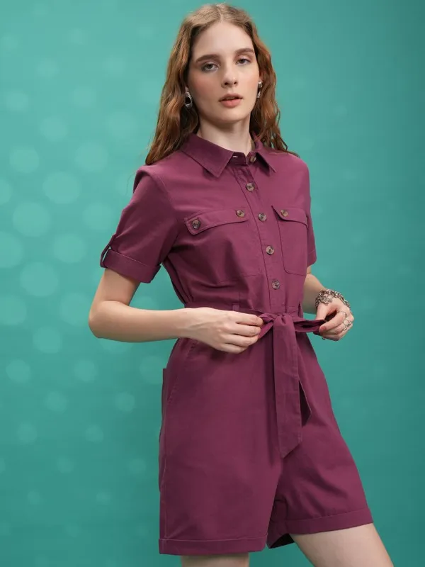 Solid Regular Fit Jumpsuit