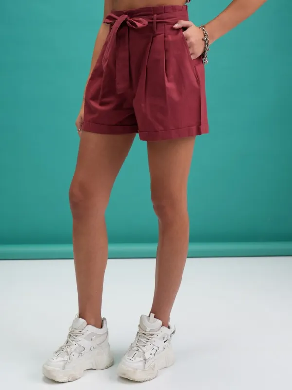  Tokyo Talkies Women Terracotta Regular Fit Shorts