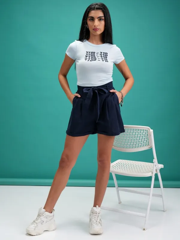  Tokyo Talkies Women Navy Blue Regular Fit Shorts