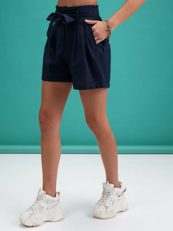  Tokyo Talkies Women Navy Blue Regular Fit Shorts