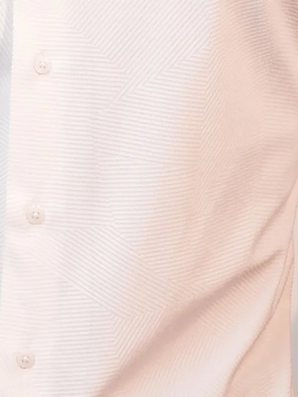  Locomotive Men White Self Design Slim Fit Casual Shirts