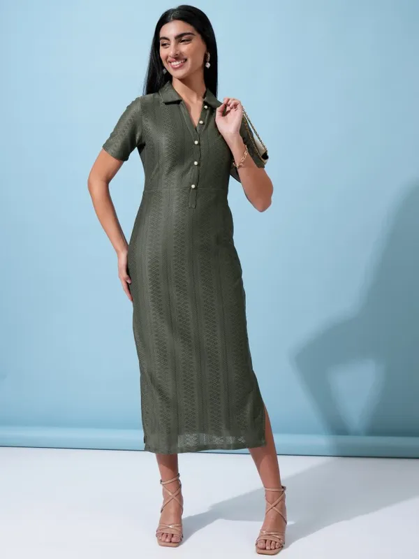 Self Design Shirt Dress