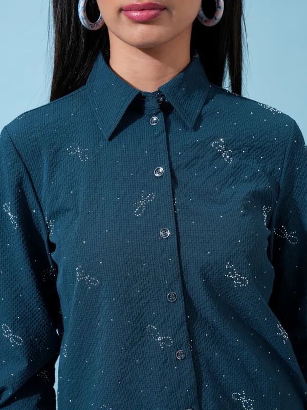 Women Self Design Casual Shirt
