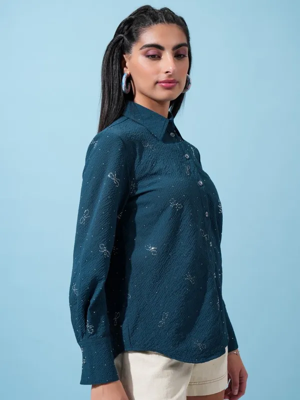 Women Self Design Casual Shirt