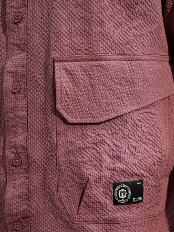  Locomotive Men Pink Solid Oversized Fit Casual Shirts