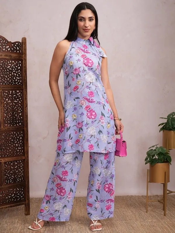 Vishudh Women Lavender Top With Trouser