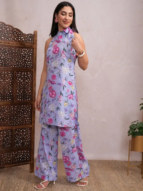 Vishudh Women Lavender Top With Trouser