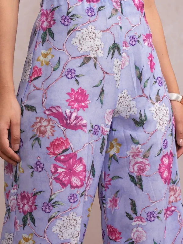 Vishudh Women Lavender Top With Trouser