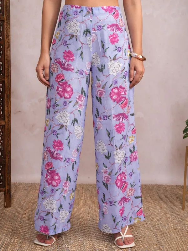 Vishudh Women Lavender Top With Trouser