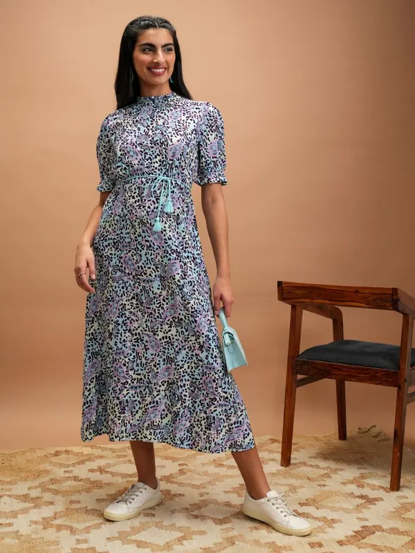 Printed A-Line Dress
