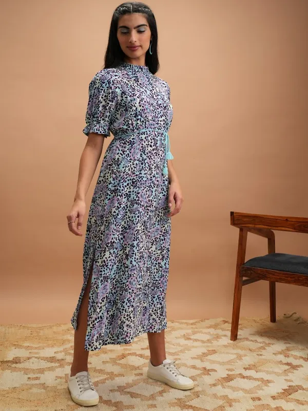 Printed A-Line Dress