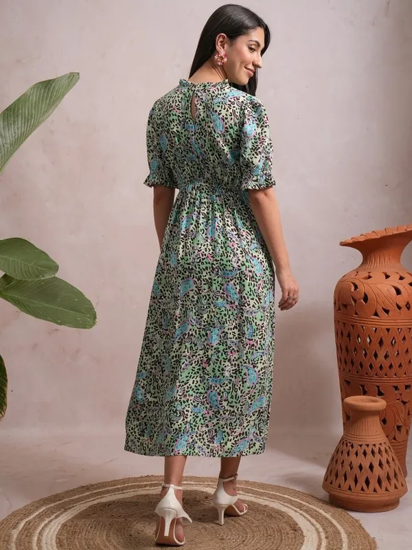 Printed A-Line Dress