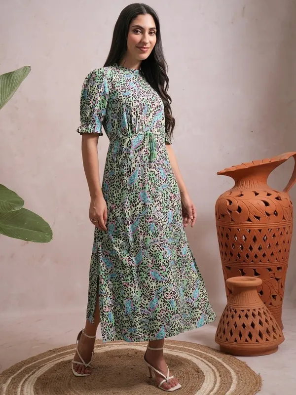 Printed A-Line Dress