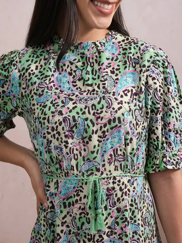 Printed A-Line Dress