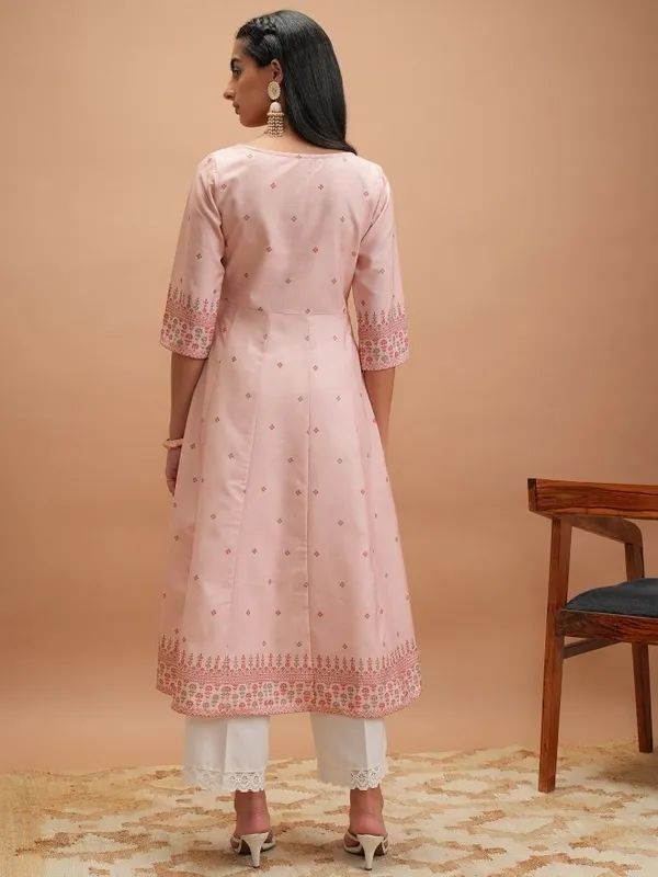  Vishudh Women Pink Printed Anarkali Kurtas