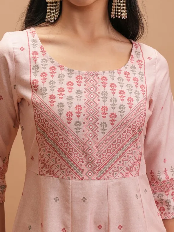  Vishudh Women Pink Printed Anarkali Kurtas