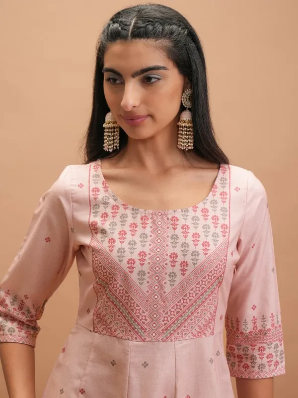  Vishudh Women Pink Printed Anarkali Kurtas