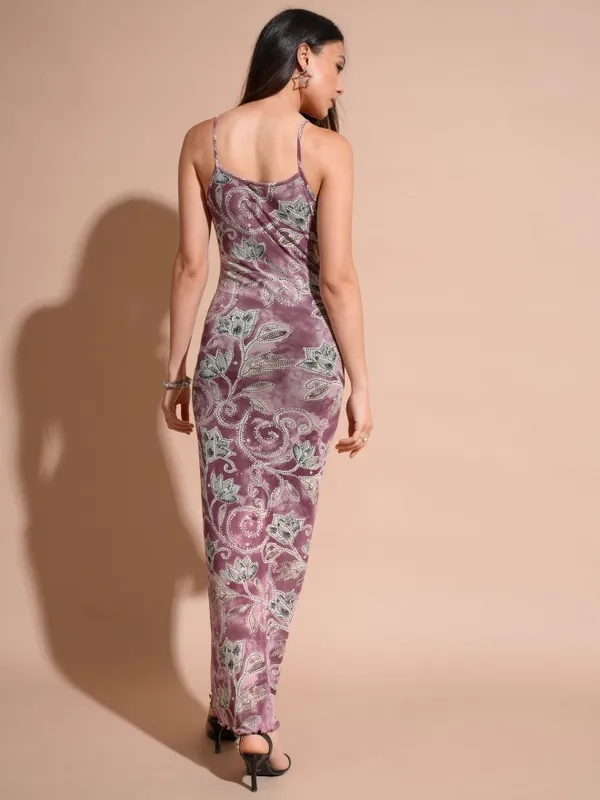 Tokyo Talkies Women Pink Printed Maxi Dress