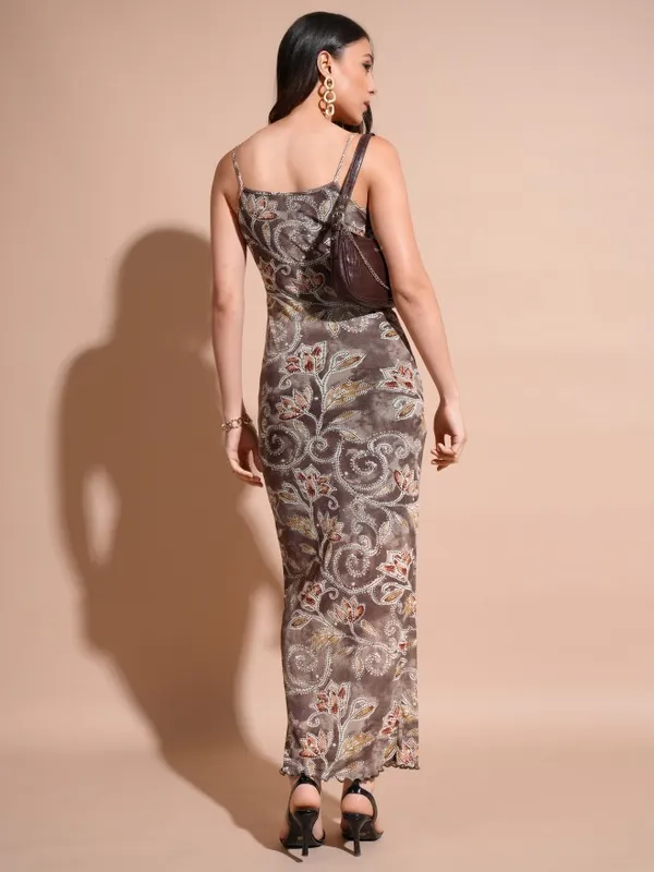 Tokyo Talkies Women Brown Printed Maxi Dress