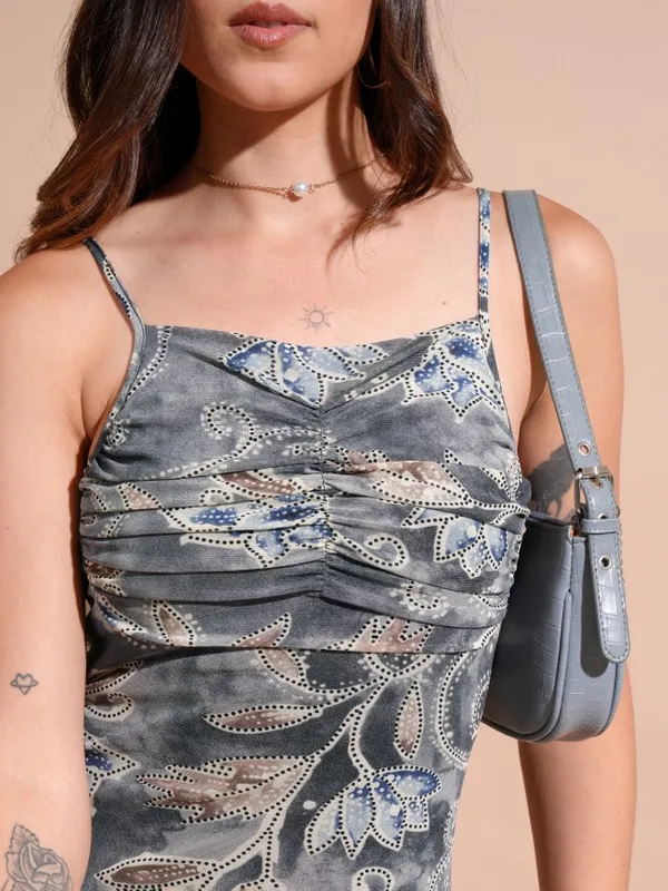 Tokyo Talkies Women Grey Printed Maxi Dress