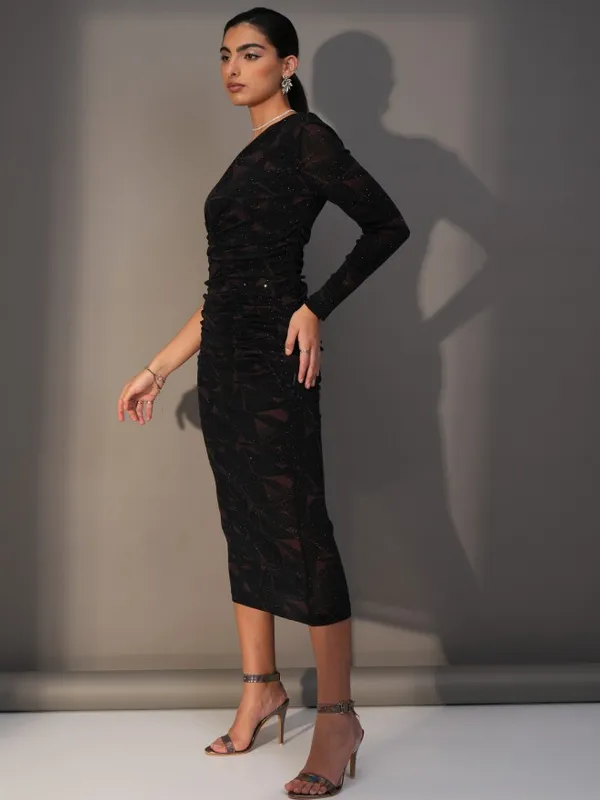  Tokyo Talkies Women Black Printed Bodycon Dresses