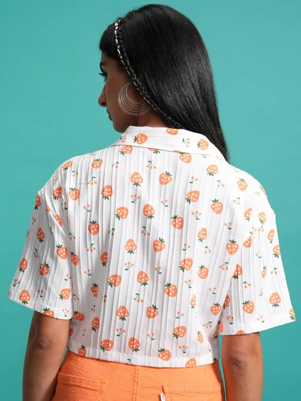  Tokyo Talkies Women Orange Printed Casual Shirts