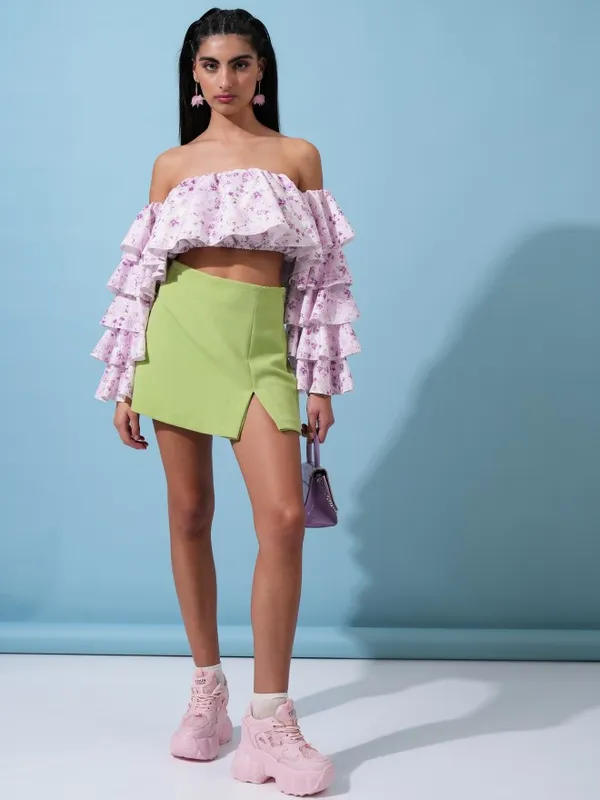 Printed Bardot Top