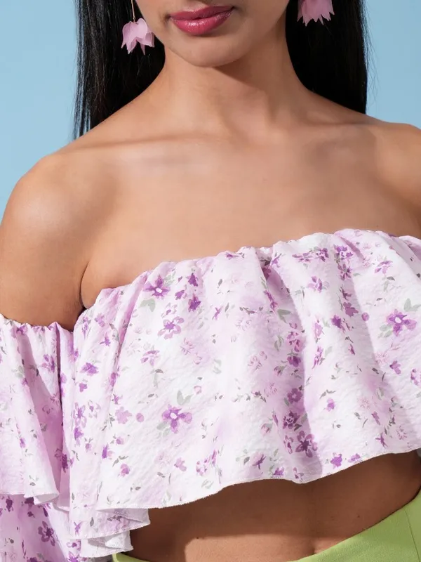 Printed Bardot Top