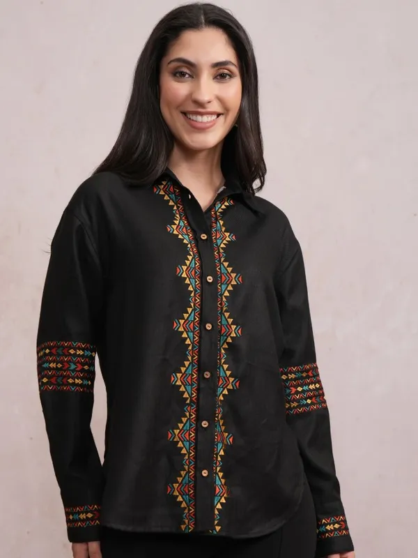 Women Embroidered Casual Shirt