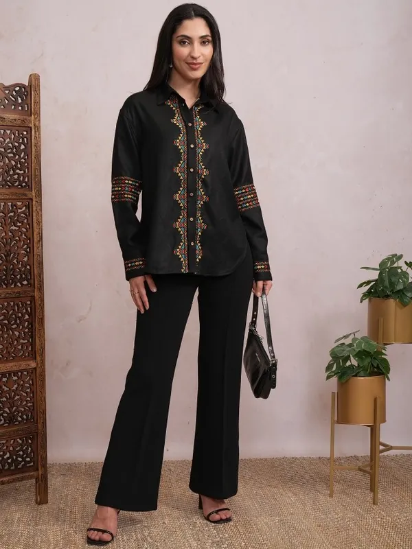 Women Embroidered Casual Shirt