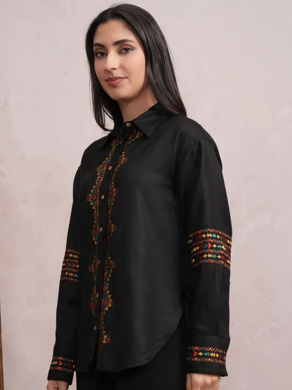 Women Embroidered Casual Shirt