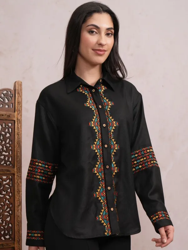 Women Embroidered Casual Shirt