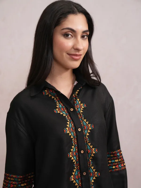 Women Embroidered Casual Shirt